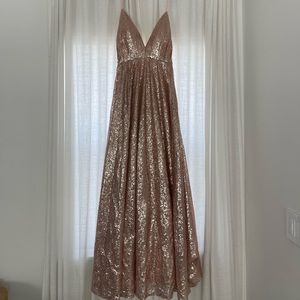 Pink sequin prom dress. NEVER WORN